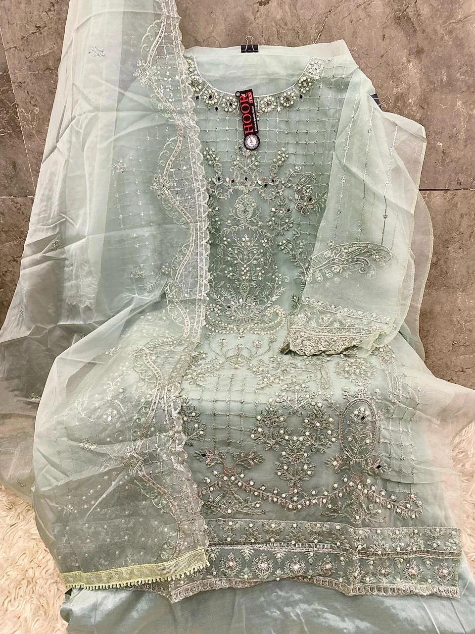 Hoor Tex Or-30,A To D Heavy Organza Wholesale Pakistani Salwar Suit Catalog — Wholesale Pakistani Suits, MPA wholesale from Surat - Gallery Image 4